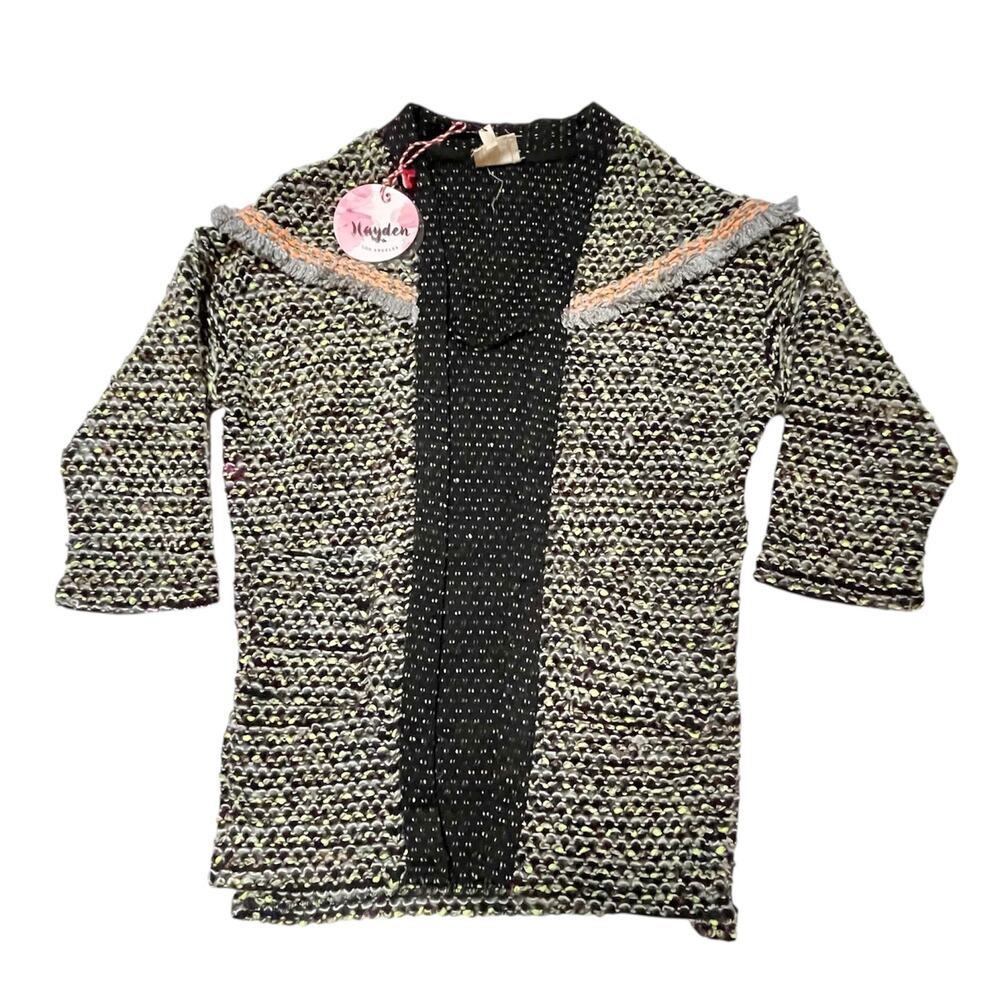NWT Hayden Girls Fringe Open Cardigan Sweater Size 9/10
